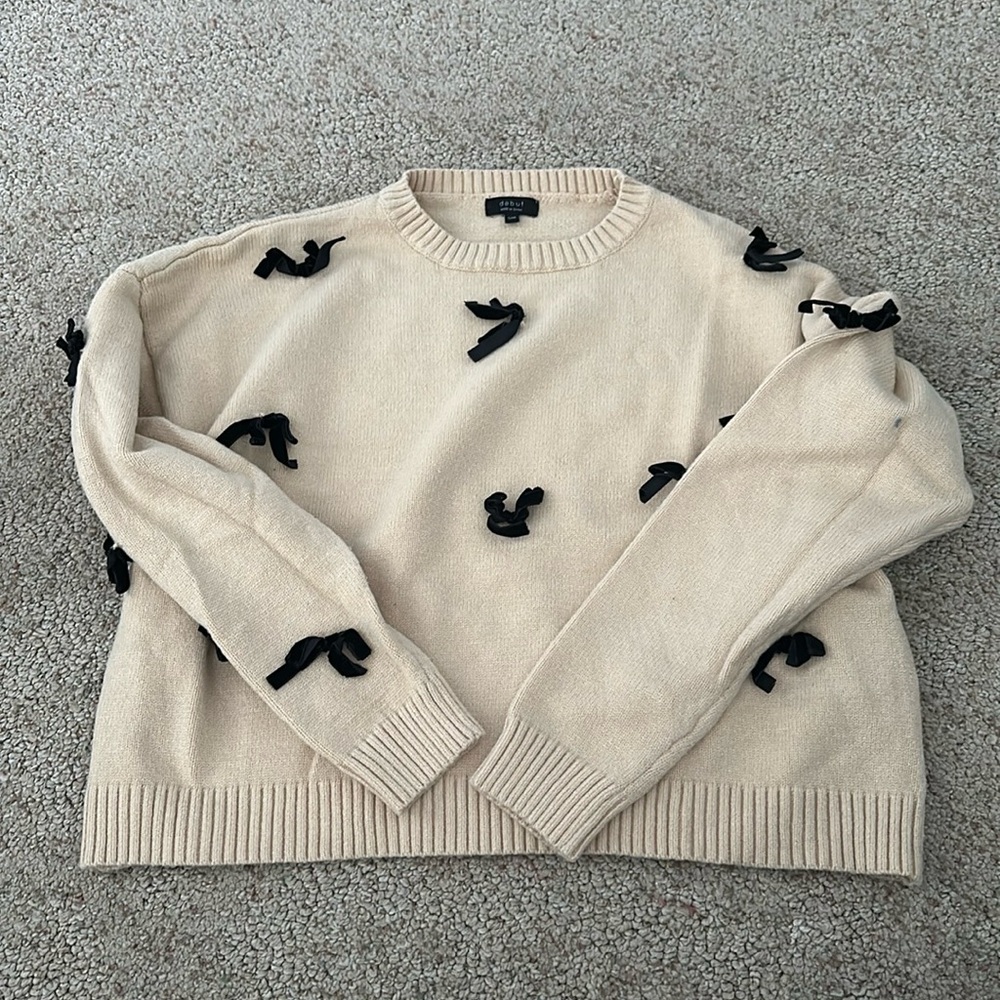 COPY - Cream Sweater with Black Bows